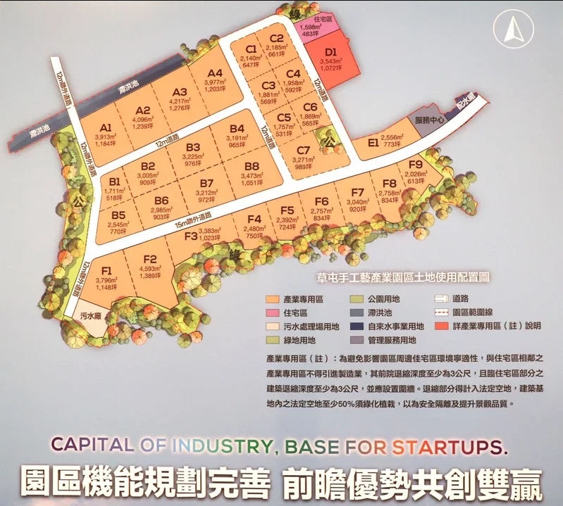 南投草屯手工藝園區招商 縣府公告標售30筆土地